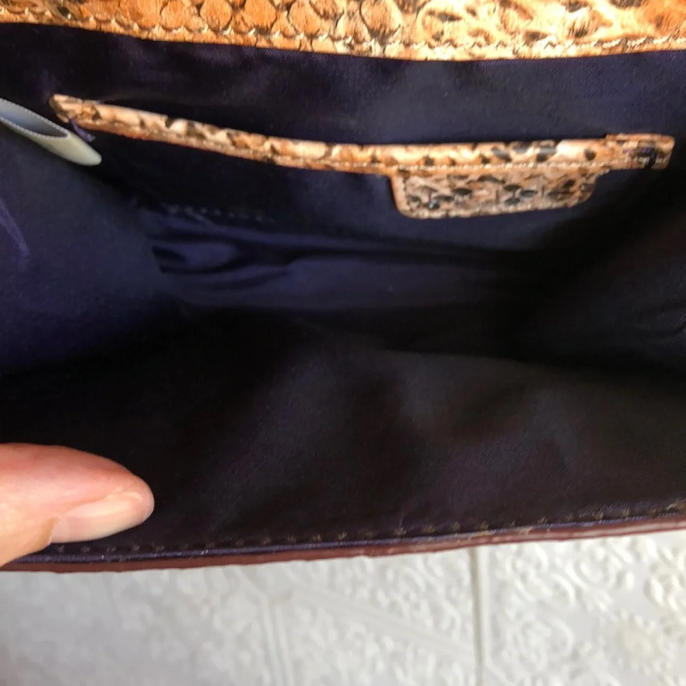 Rachel Roy Woven Faux Snakeskin Studded Crossbody